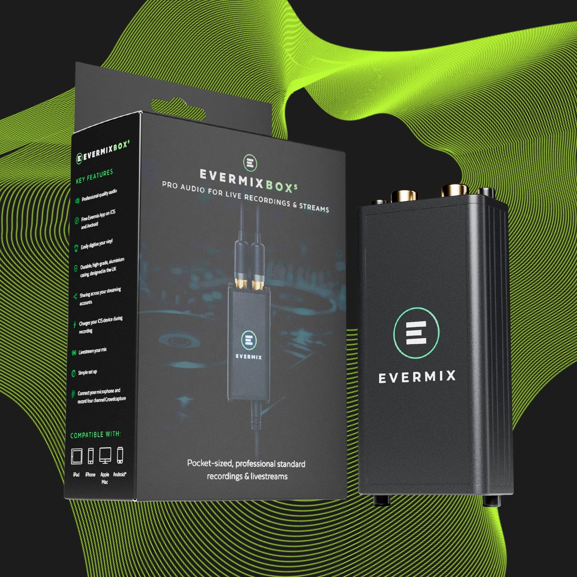 EVERMIX スマホ インターフェース Amazon.com: EvermixBox5 DJ Audio Interface – Record & Livestream